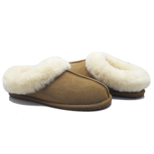 women cow suede comfy fluffy soft sole slippers
