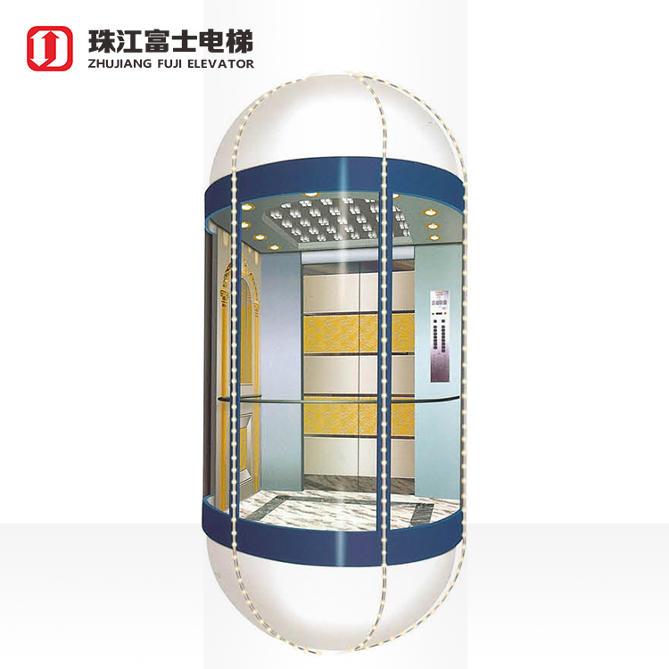 ZhuJiangFuji Brand Panoramic Sightseeing External Commercial Vertical Passenger Elevator