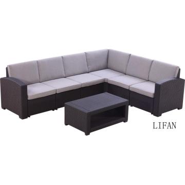 luxury Rattan couch conversation corner sofa with cushion