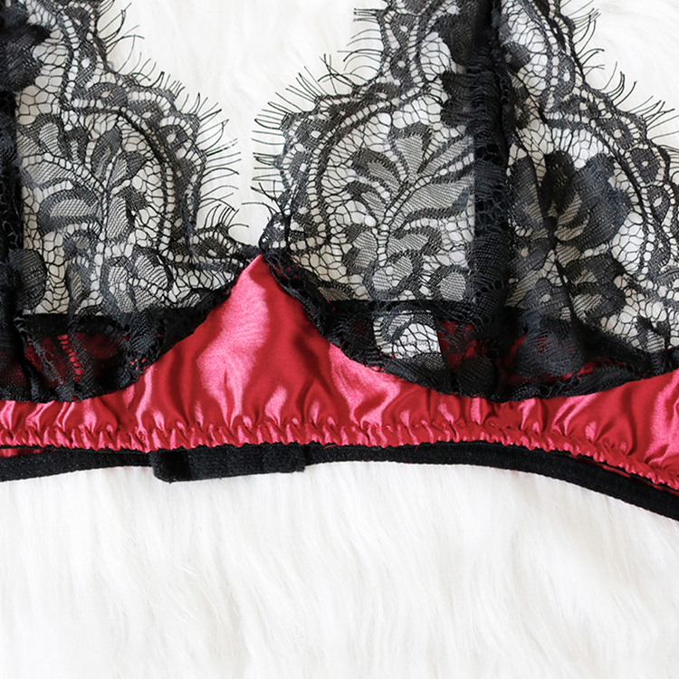 C6496 Latest Design Split Two Piece Set Women Sexy Transparent Lace Erotic Lingerie Set