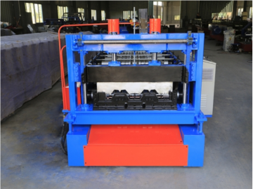 Metal floor covering deck tile forming machine