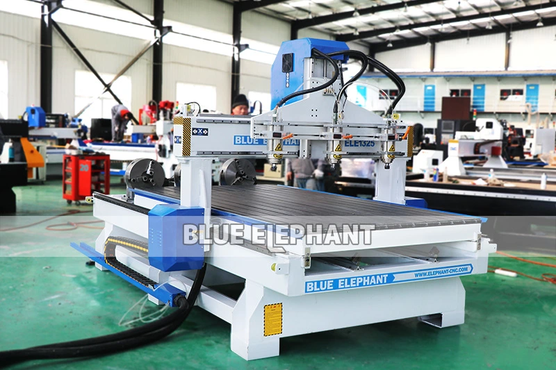 Jinan Blue Elephant 1325 Multi Rotary Device CNC Router Machine for Solid Wood Door Furniture