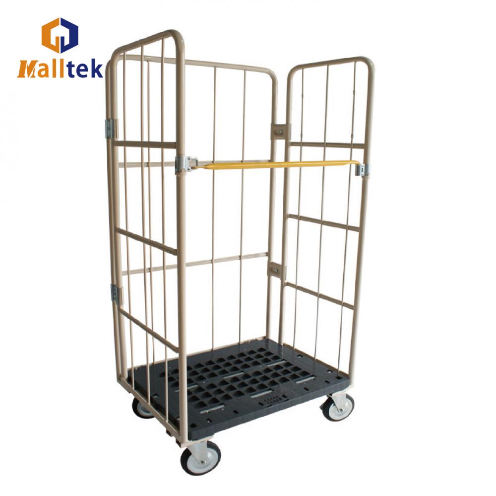 Grid Plastic Bottom Warehouse Stock Trolley