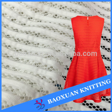 jacquard stripe sandwich pullover fashion girl pierced dress fabric