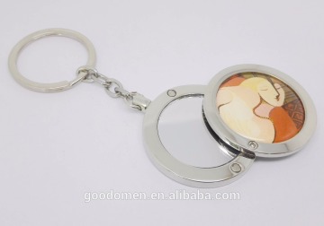 mirror keychain,keychain with mirror,keychain keyring mirror