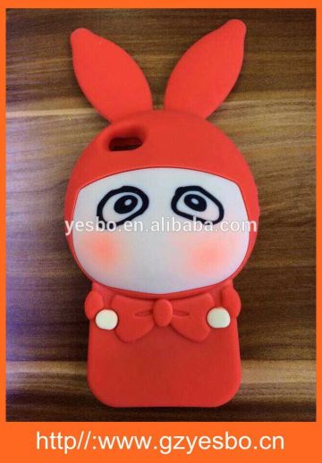 Brand new soft rubber silicon rabbit case for iPhone 6 for lovely girl