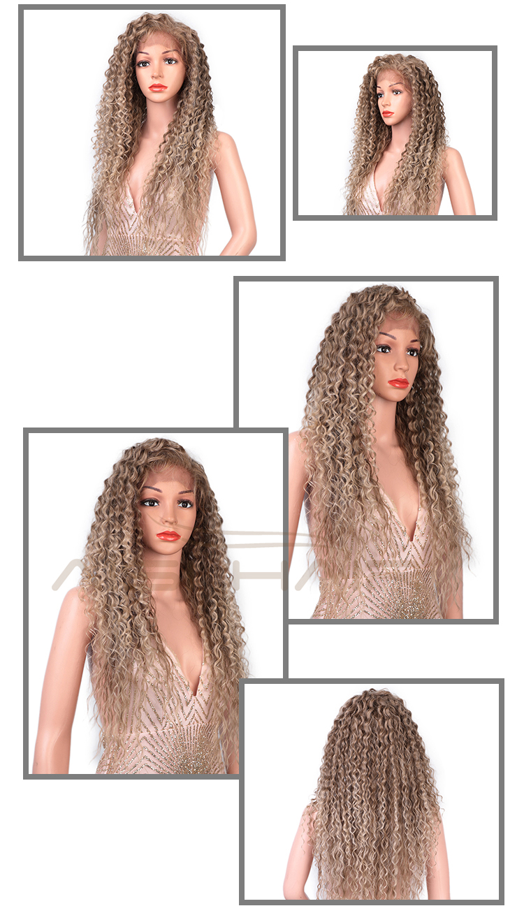 Aisi Hair 13x6 Long Wavy Ombre Blonde Dark Root Wig Kinky Curly Lace Frontal Wig Deep Wave Front Lace Hair Wigs For Black Women