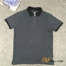 Polo Collar Short Sleeves  Men Sweater with Zipper