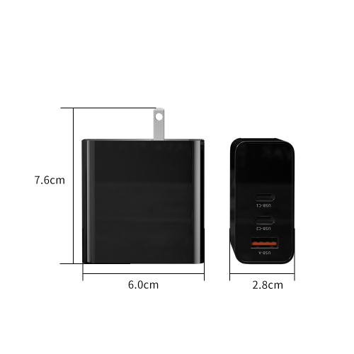 65W PD3.0 Ładowarka QC Type-C Składana adapter wtykowy