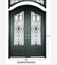 Modern Factory Double Entry Wrought Iron Doors