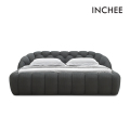 Upholstered màu đen giường đương đại