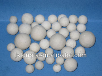 Inert alumina catalyst support balls