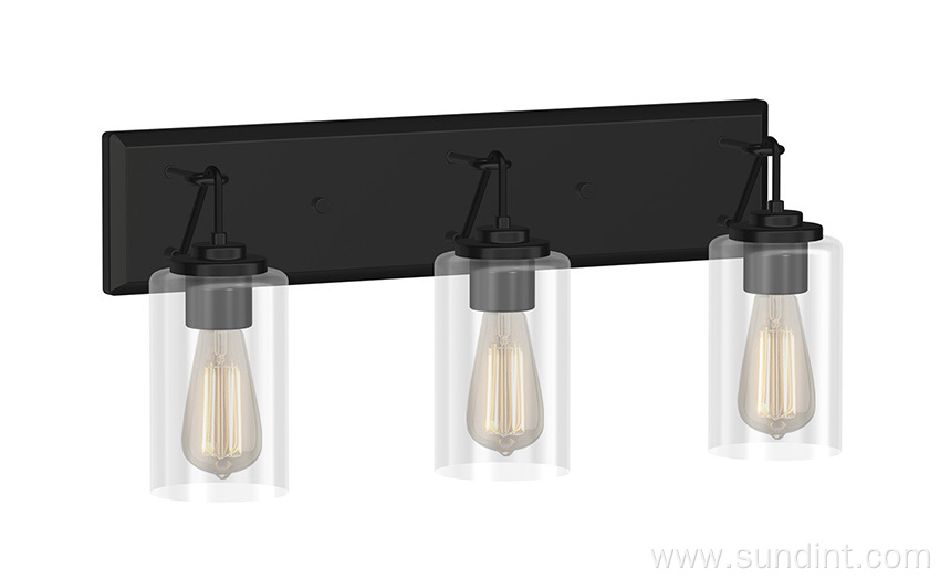 Elegent 3-Light Black Bathroom Vanity Light