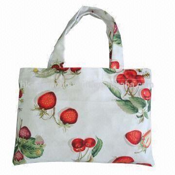 Flower cotton shopping handbag, beautiful design cotton handbag for shopping, custom cotton shopping handbag design