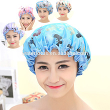 New Fashion High Quality Leopard Print Sexy Satin Shower Cap, Women Household Shower Cap