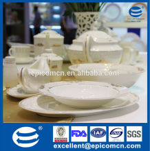 luxury golden place settings banquet used, new bone china dinner set
