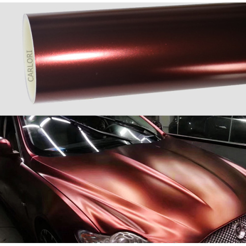 Satin Metallic Wine Red Car Wrap Vinyl