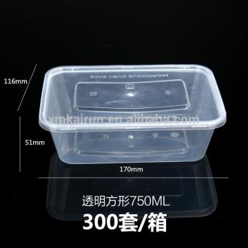 750ml plastic microwave container/black plastic microwave food container/microwave food container with lid