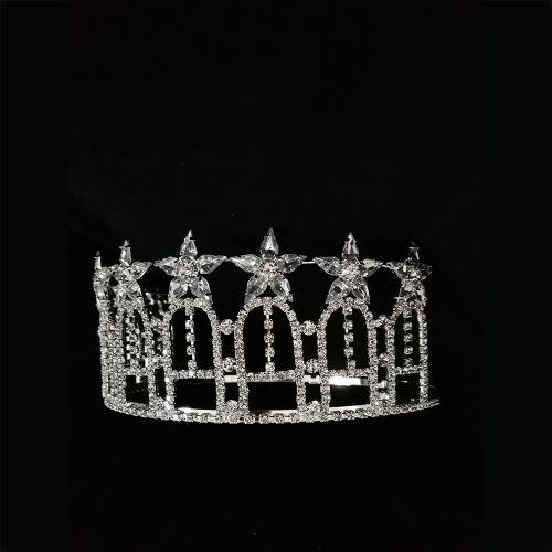 Crown Rhinestone Star Tiara Patriotik Pageant Murah