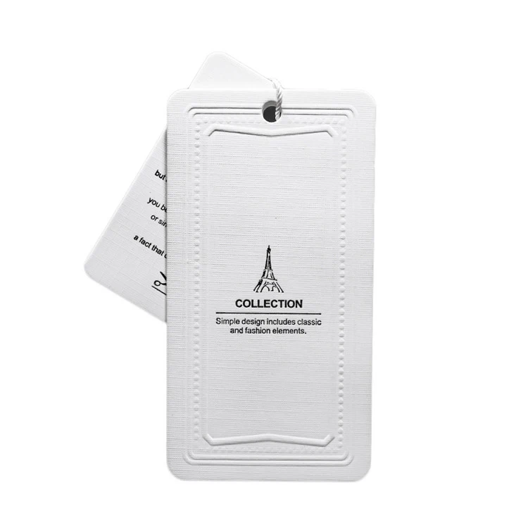 Wholesale Custom Card Paper Clothing Hangtags with Rope