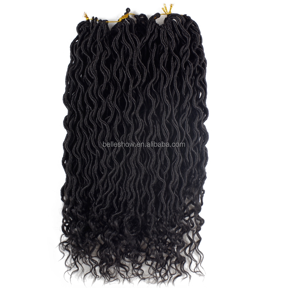 Hot sell faux locs crochet synthetic braiding hair deep curly faux locs