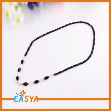 Long Black Beads Chain Necklace Fashion Jewelry