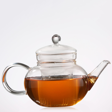 Hand blown borosilicate glass teapot with strainer glass tea pot