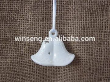 White Porcelain Xmas bell hanging Ornament
