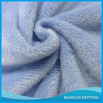 100 Polyester cambridge blue short floss super soft velour fleece fabric knit for garment