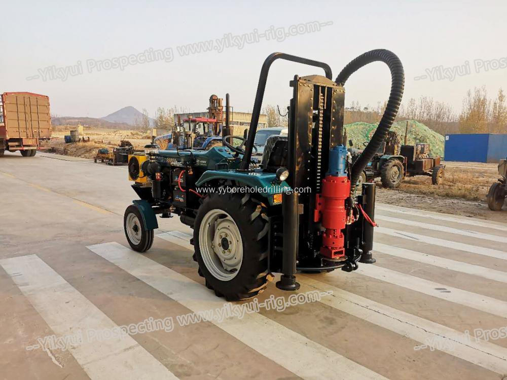 Remote control tractor water well drilling rig