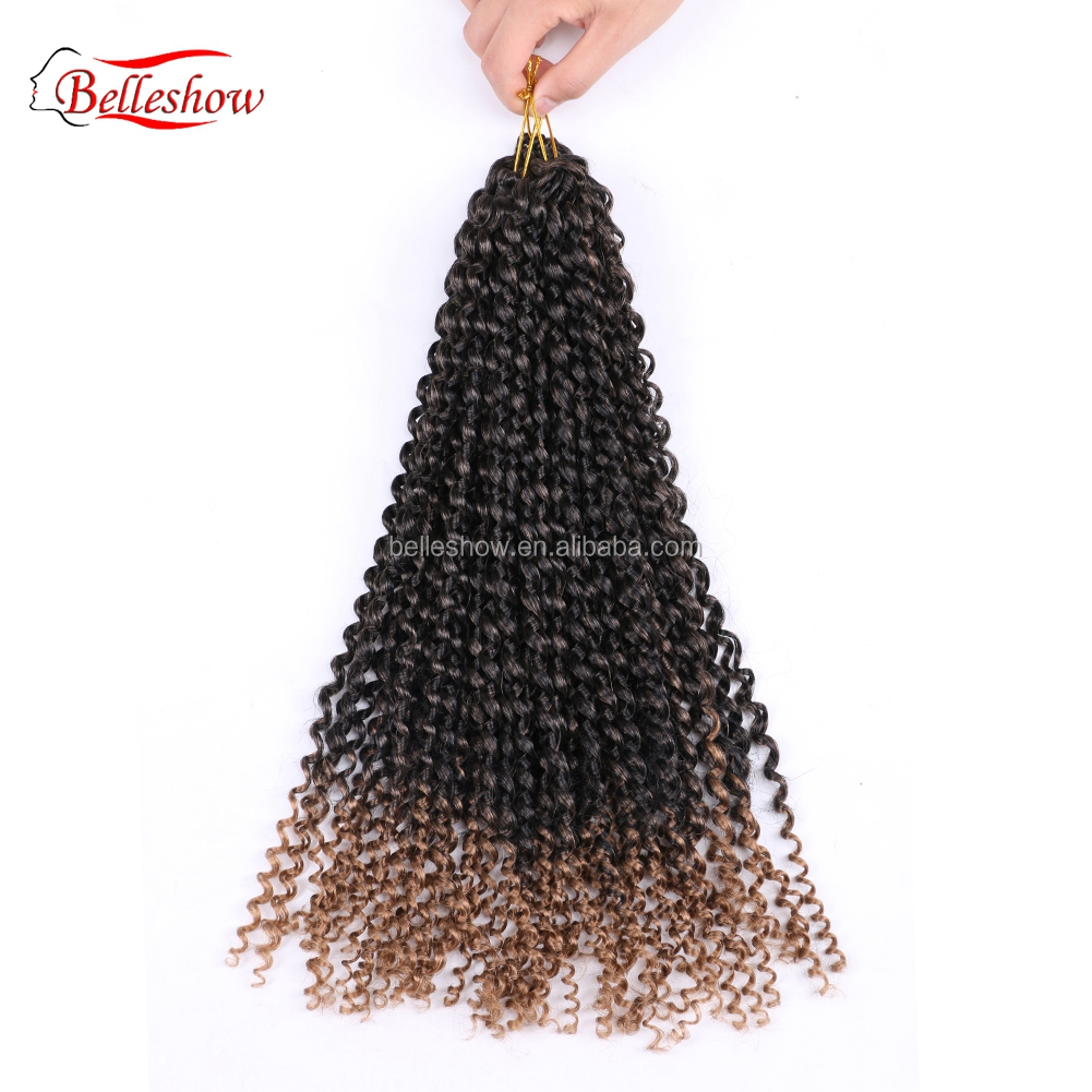 Hot sell New Design 18inch Water wave  Crochet Hair Braid Ombre Color Passion twist hair