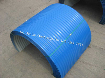 Corrugated crimping curved roof panel roll forming machine