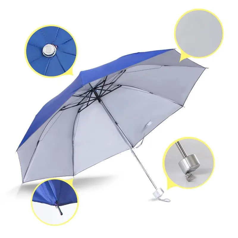 Chinese Manufacturers Wholesale Cheapest Lowest Price Manual Open 3 Folding Umbrella for Advertising