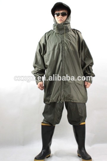 190T/210T Polyester with PVC Coat Military Raincoat