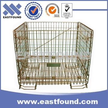 Warehouse Industrial Metal Basket Transport Storage Folding Steel Cage