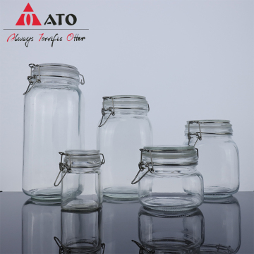Wide mouth air tight glass jar with clip
