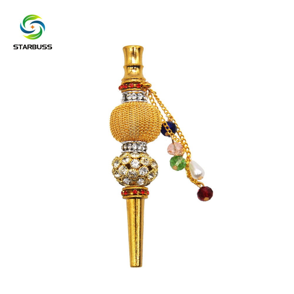 Fashion Inlaid Jewelry Hookah Mouth Tips Shisha Filter Tip Hookah Mouthpiece Aluminum Alloy