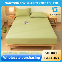 Grass Green Fitted Sheet for Home Use