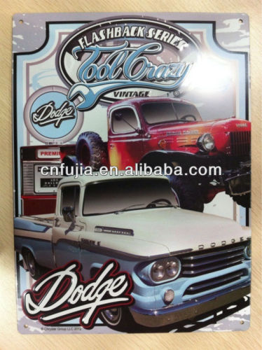 tin signs, vintage car tin signs