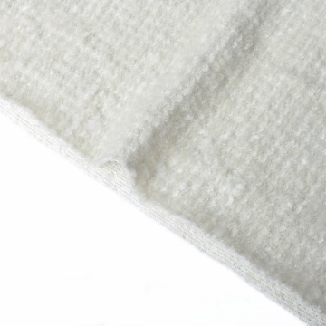 Shimmering Fish Scale White Wool Mohair Texture Fabric