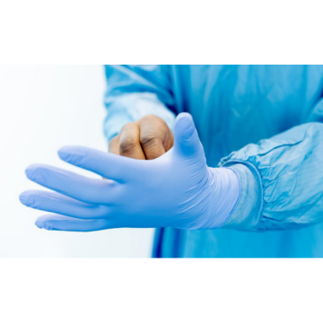 Peperiksaan perubatan hospital menggunakan sarung tangan nitril