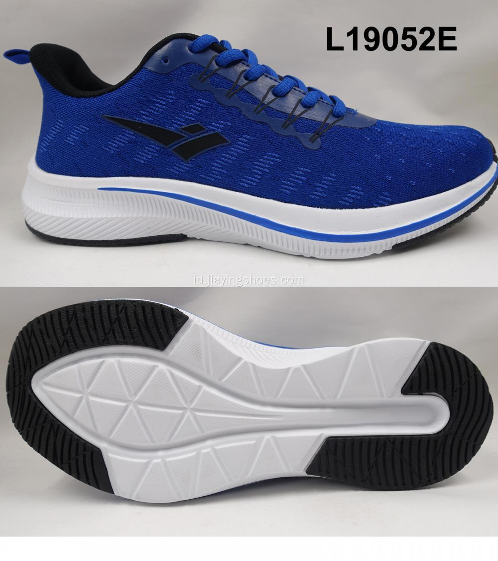 sneakers biru ringan luar sepatu lari pria olahraga