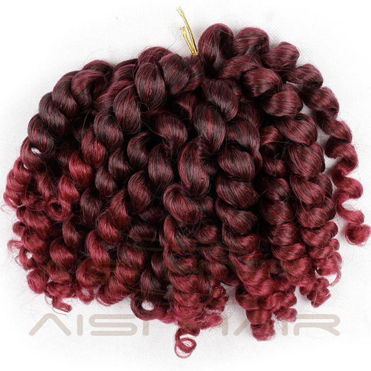 Aisi Hair 8inch Jumpy Wand Curl Crochet Braids 20 Roots Jamaican Bounce Synthetic Crochet Hair Extension for Black Women