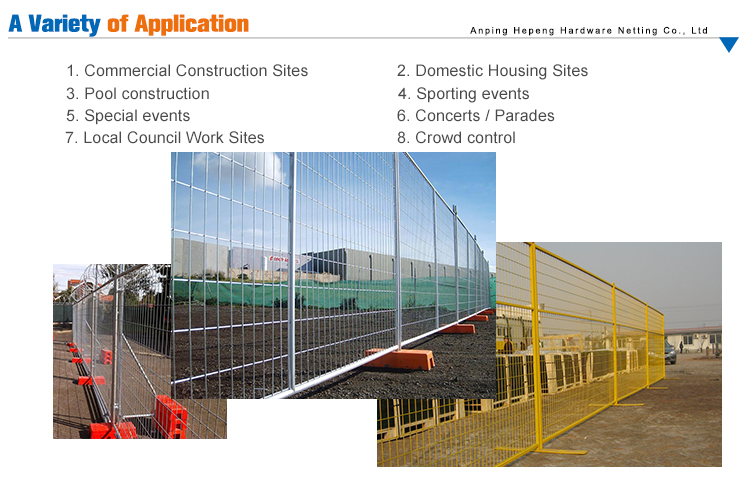 2.1x2.4m hot dipped Galvanized Temporary Fence