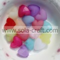 8*12*12MM Jelly Colorful Acrylic Crystal Heart Spacer Beads Pattern 