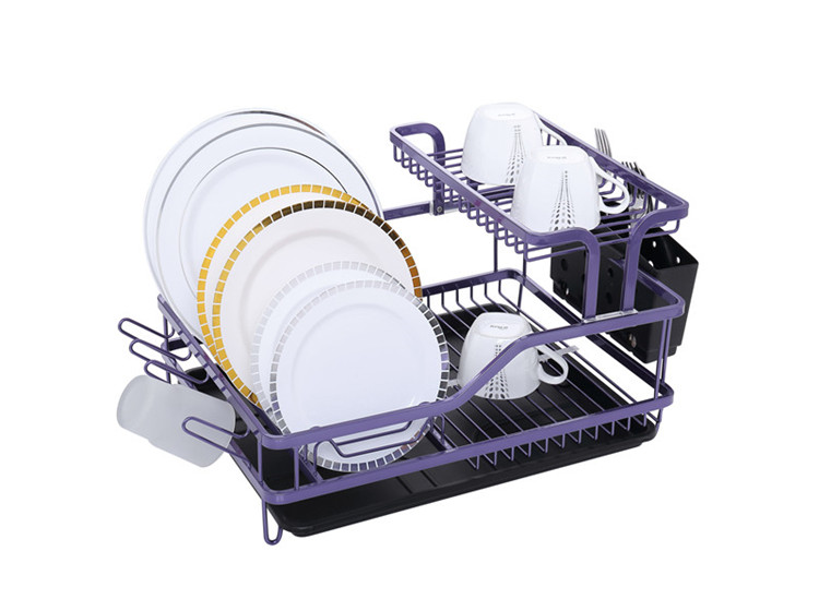 Double Tier Aluminum Dish Rack