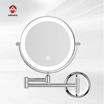 Folding Bathroom Round Chrome Mirror