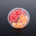 Boîte de nourriture de fruits en plastique transparent transparent rond en PET