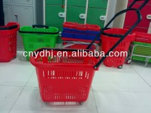 Store wheel rolling shopping basket