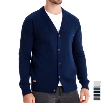Men's Long Sleeve V Neck Soft Knit Cardigan Sweaters